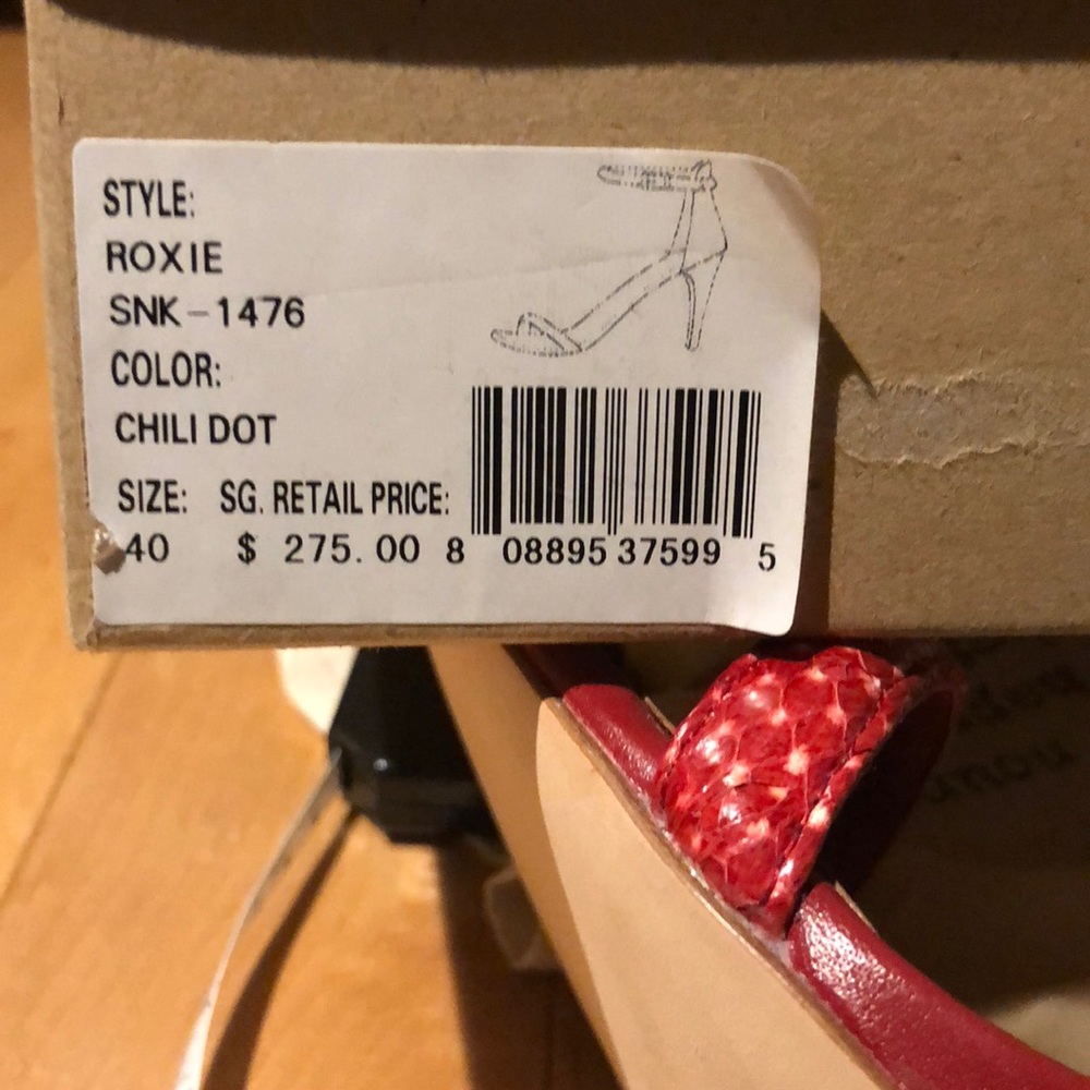 Joie red dotted sandals. 3” size 10. New - Picture 7 of 8